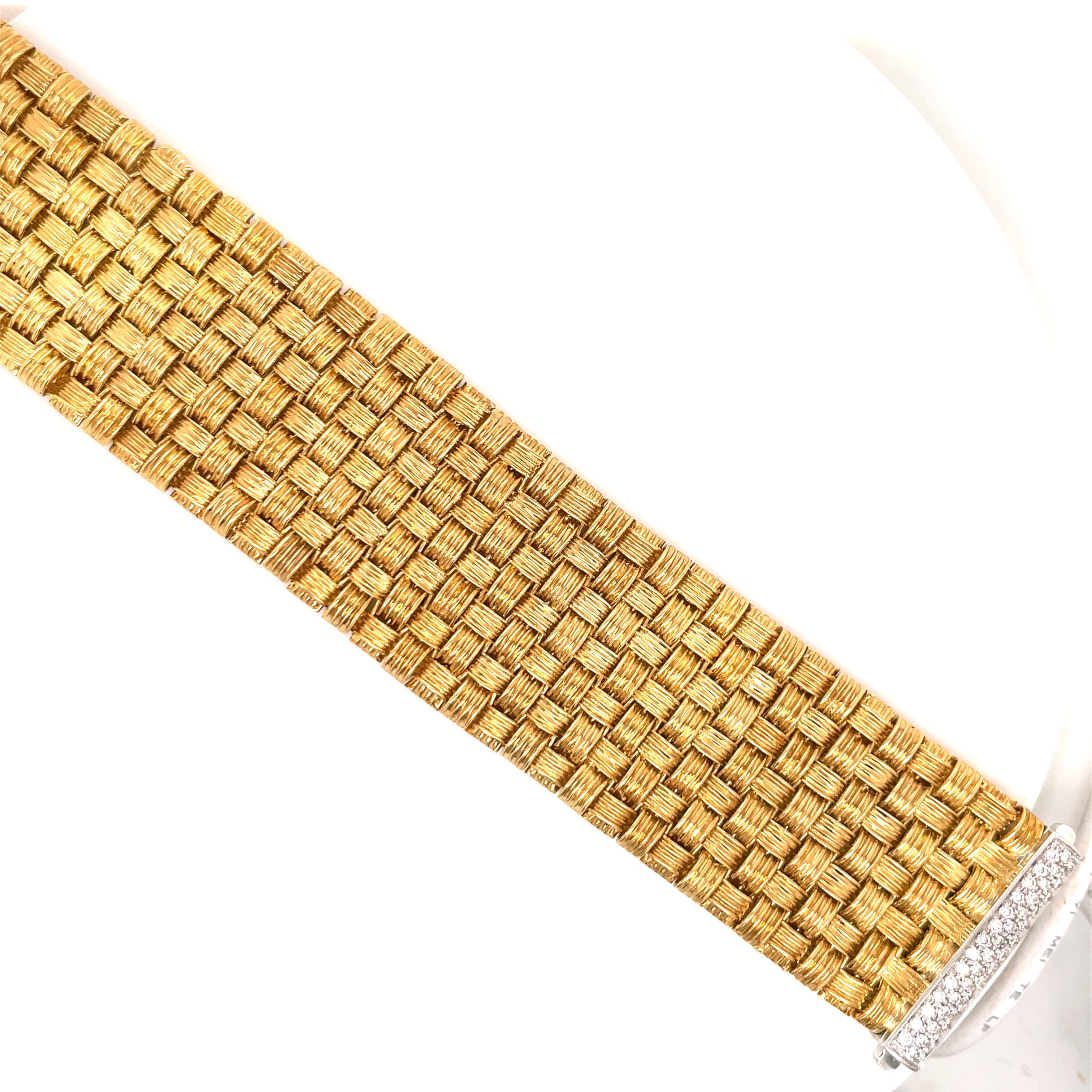 Roberto Coin Appassionata Diamond Gold Woven Bracelet 126.8 Grams 18K Gold 4