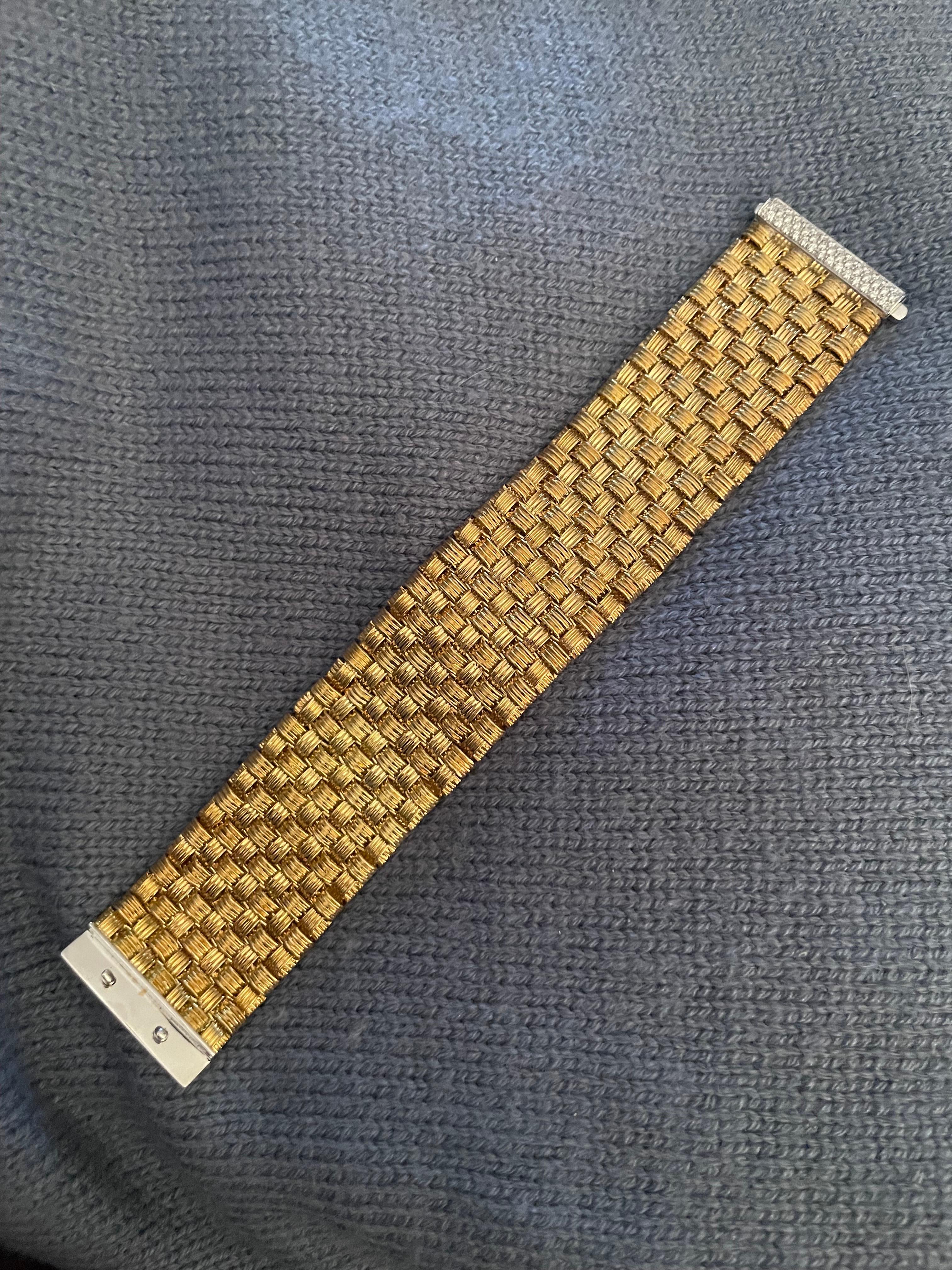 Roberto Coin Appassionata Diamond Gold Woven Bracelet 126.8 Grams 18K Gold 8