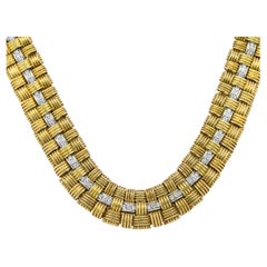 Roberto Coin Appassionata Diamond Row Necklace 18 Karat in Stock