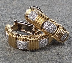 Roberto Coin Appassionata Orecchini a cerchio con diamanti in oro 18k 12.5g 7/8"