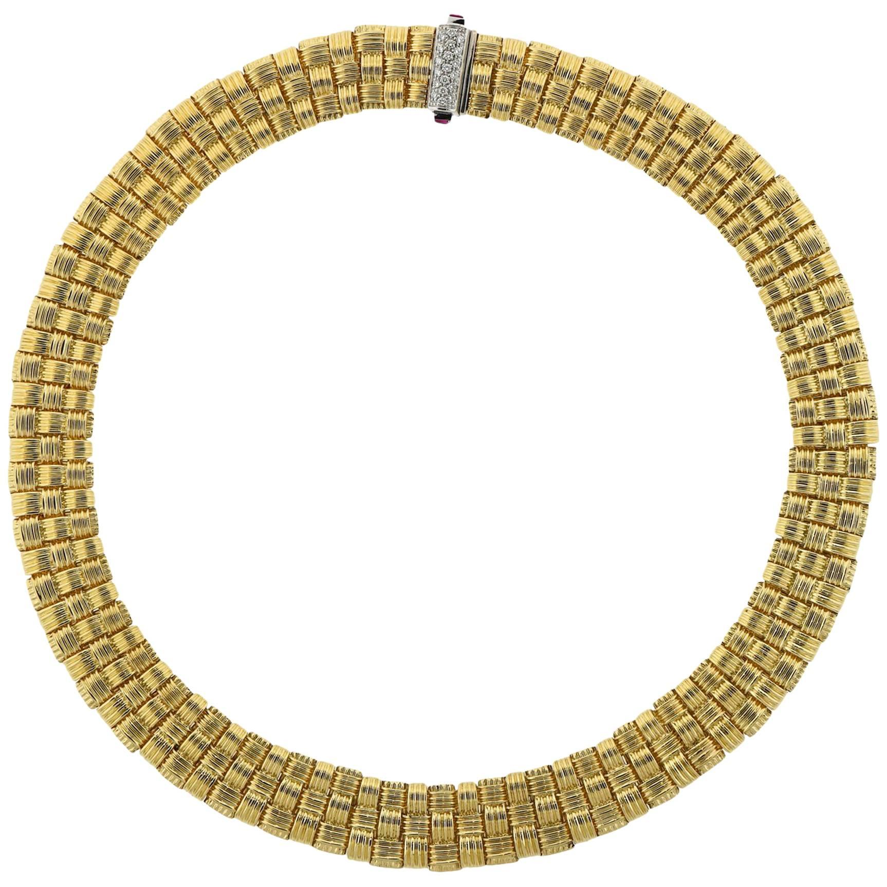 Roberto Coin Appassionata Necklace 18 Karat Yellow Gold with Diamonds