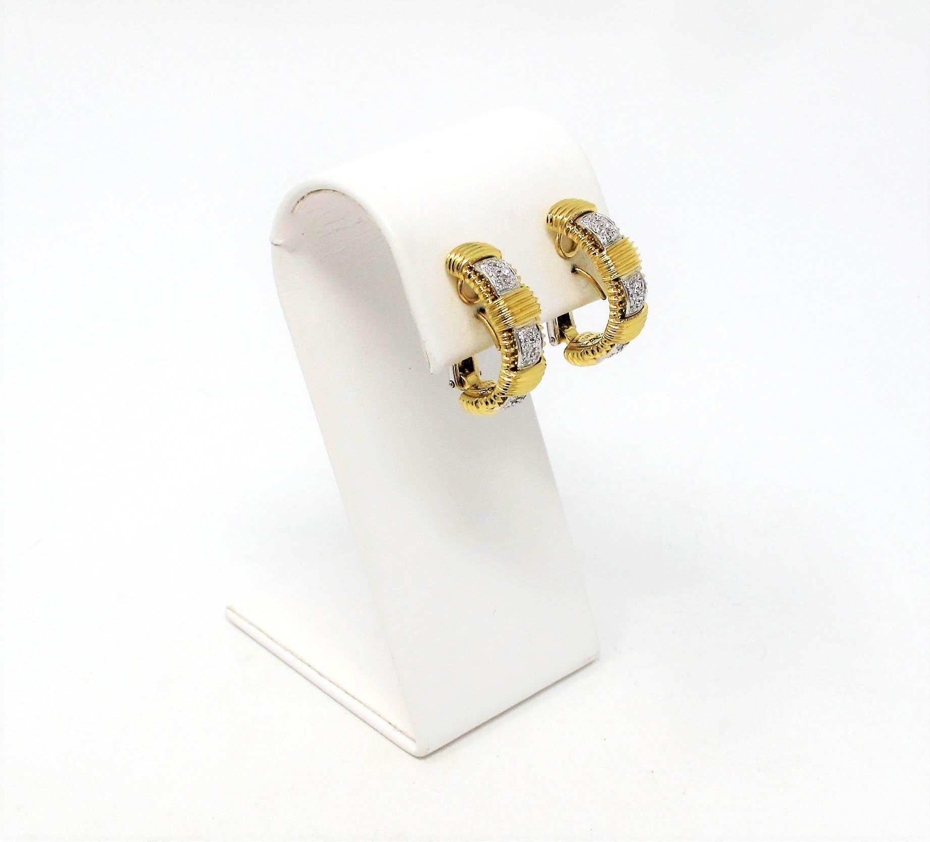 roberto coin hoop diamond earrings