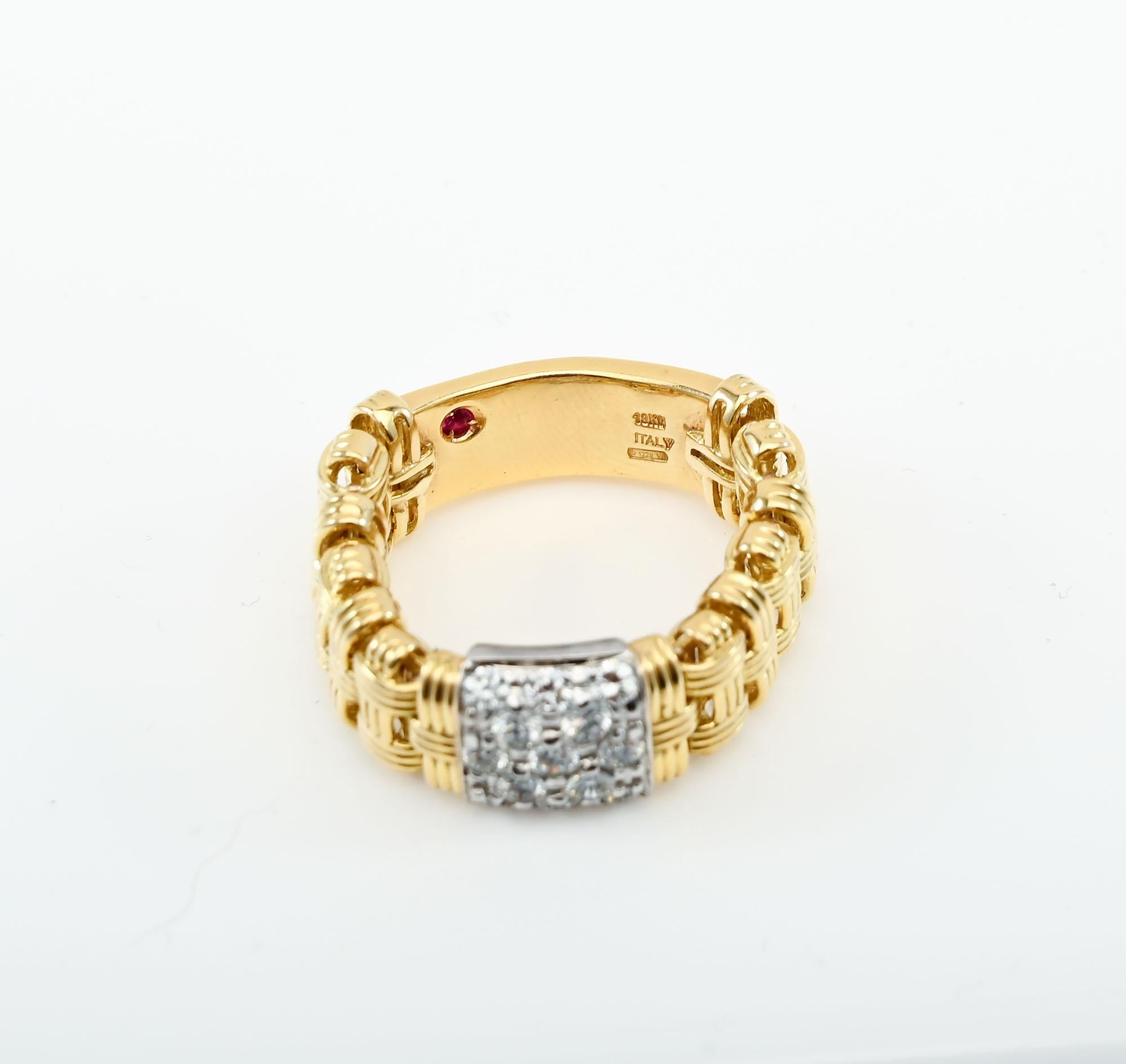 Women's or Men's Roberto Coin Appassionata Ring with Diamonds For Sale