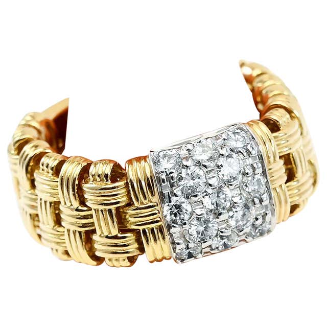 Eogbert Coin Roberto Coin Love In Verona Diamond 18K Yellow Gold Band Ring For Sale ...