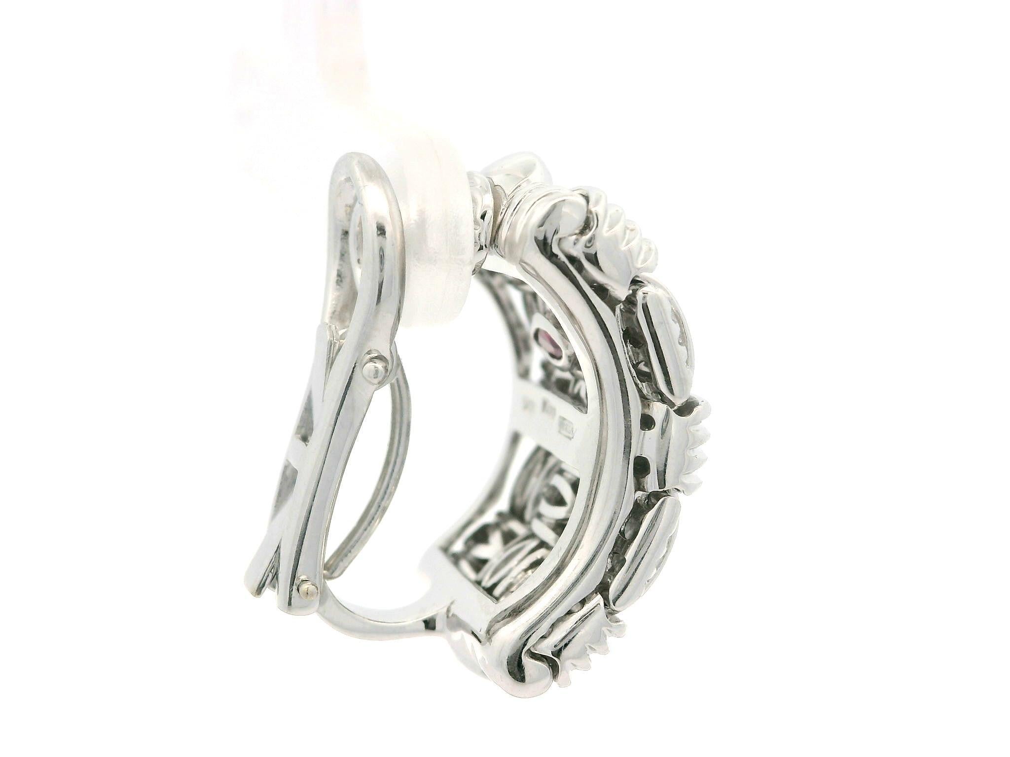 Roberto Coin Appassionata Solid 18k White Gold Weave Woven Cuff Earrings 6
