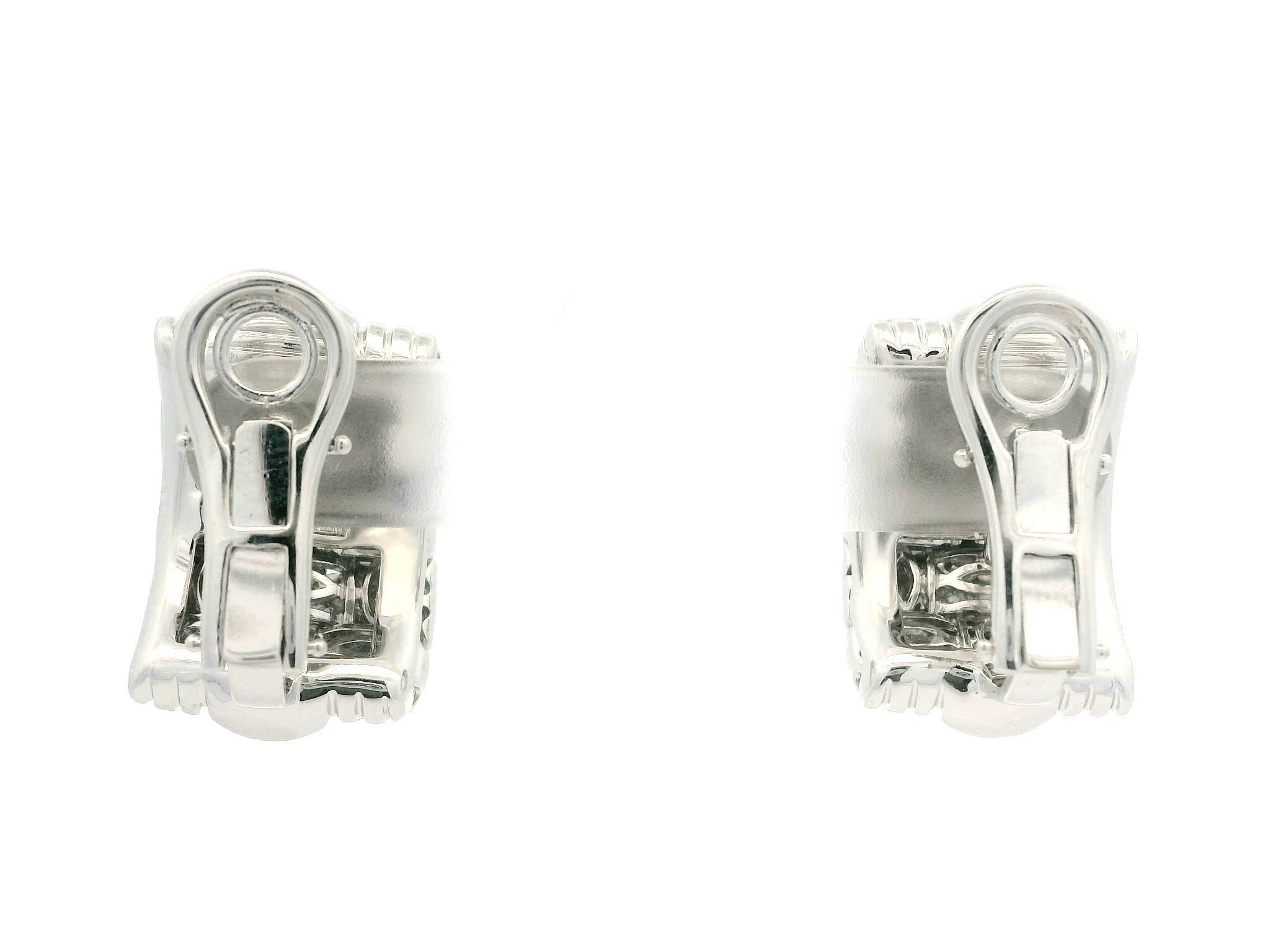 Roberto Coin Appassionata Solid 18k White Gold Weave Woven Cuff Earrings 5