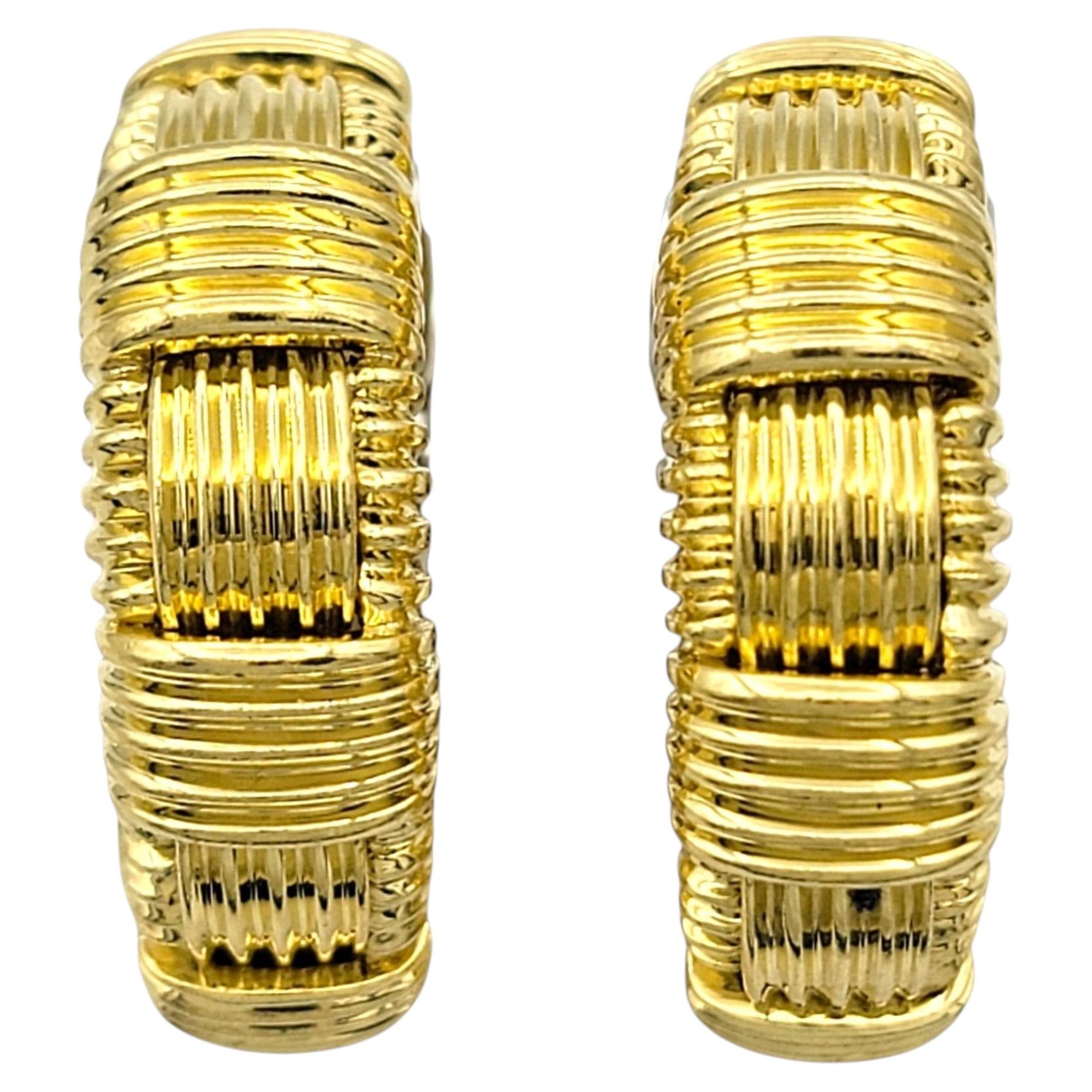 Roberto Coin, boucles d'oreilles en or 18 carats avec demi-cerceau texturé Appassionata