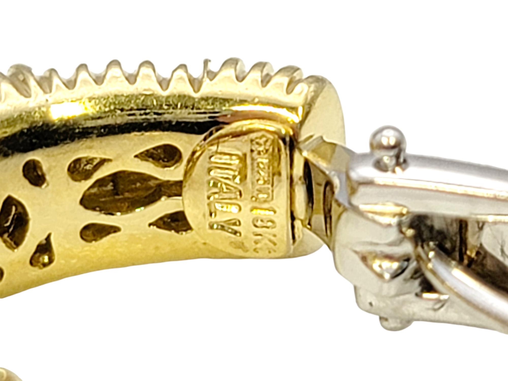 Roberto Coin Appassionata Textured Half Hoop Pierced Earrings in 18 Karat Gold For Sale 2