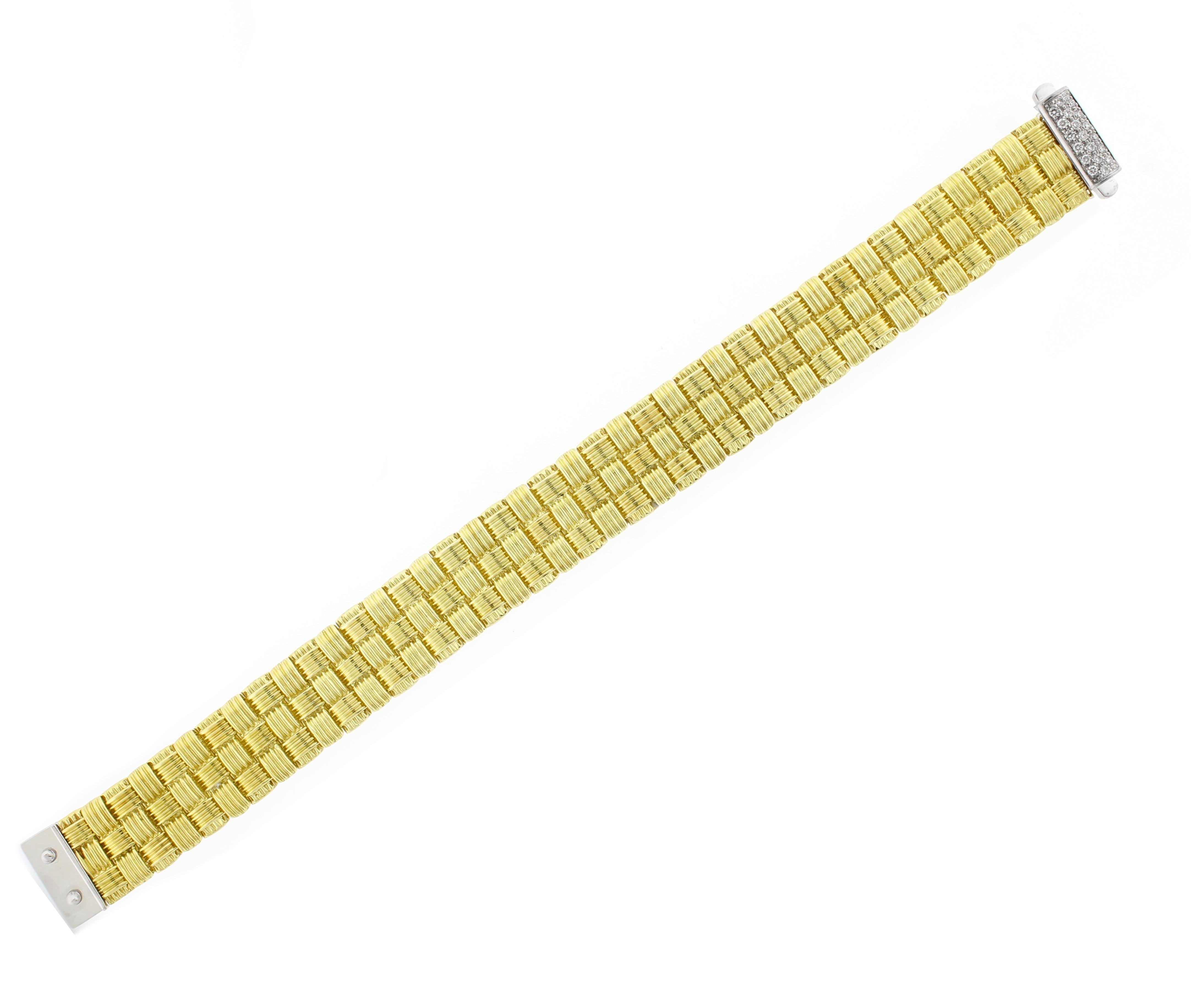 Brilliant Cut Roberto Coin Appassionata Three Row Bracelet For Sale