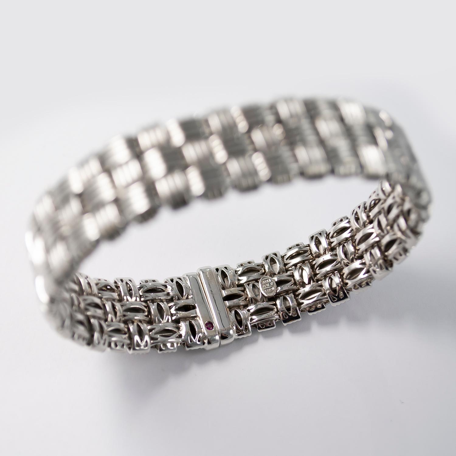 Round Cut Roberto Coin Appassionata Three-Row Bracelet with Diamonds