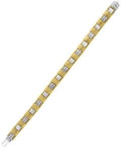 Roberto Coin Appassionata Three-Row Diamond Bracelet in 18 Karat Yellow Gold