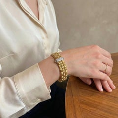 Roberto Coin Appassionata Woven Bracelet 18K Gold Diamond