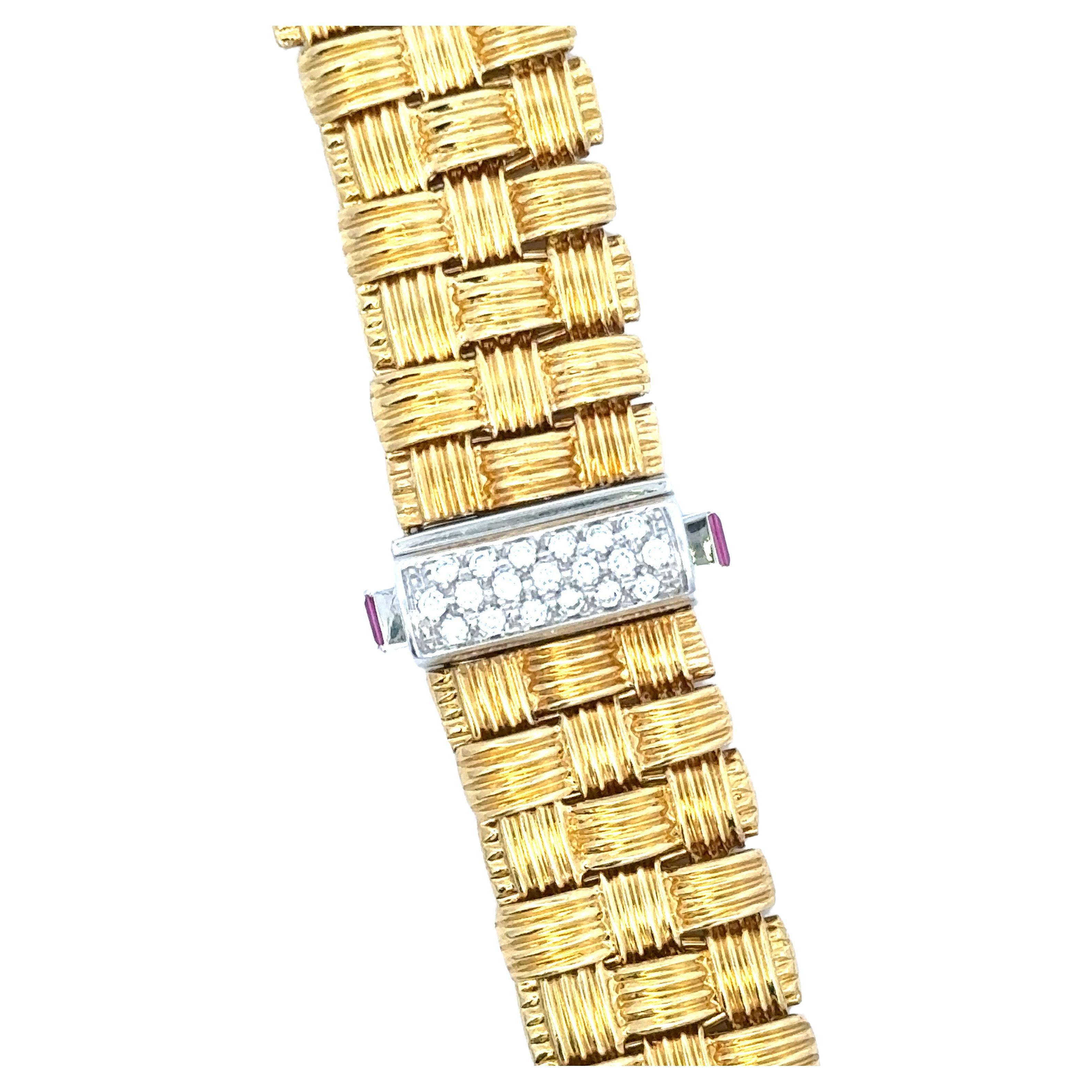 Contemporary Roberto Coin Appassionata Woven Diamond Collar Necklace 119.4 Grams 18KT Gold