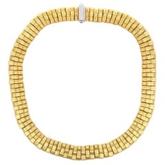 Roberto Coin Appassionata Woven Diamond Collar Necklace 119.4 Grams 18KT Gold