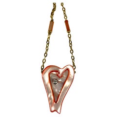 Roberto Coin Ariel´s Heart of Hope MOP and 18K Yellow Gold heart pendant