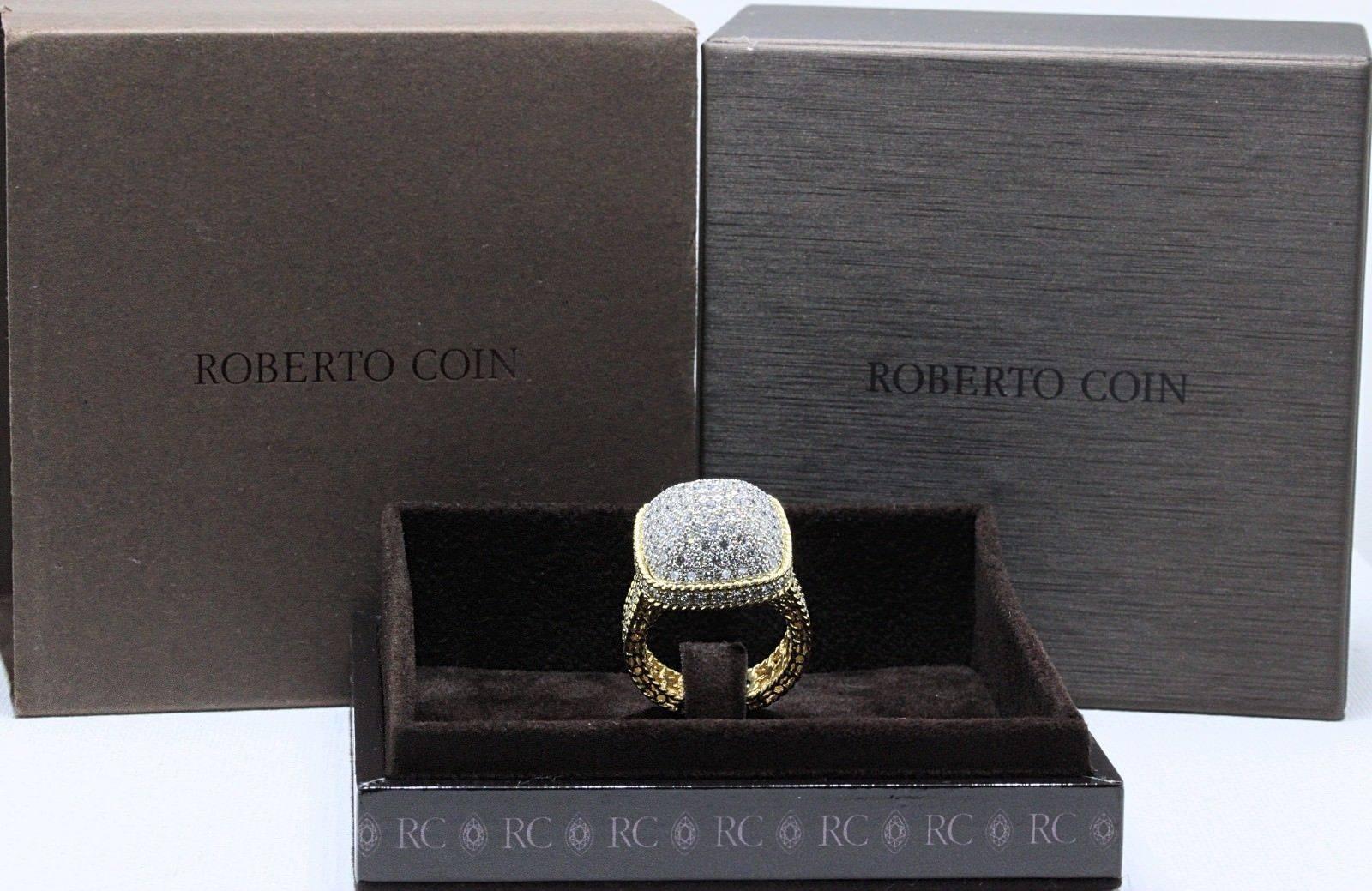 Roberto Coin Barocco 3.30 Carat Diamond Dome Ring 18 Karat Yellow Gold 1