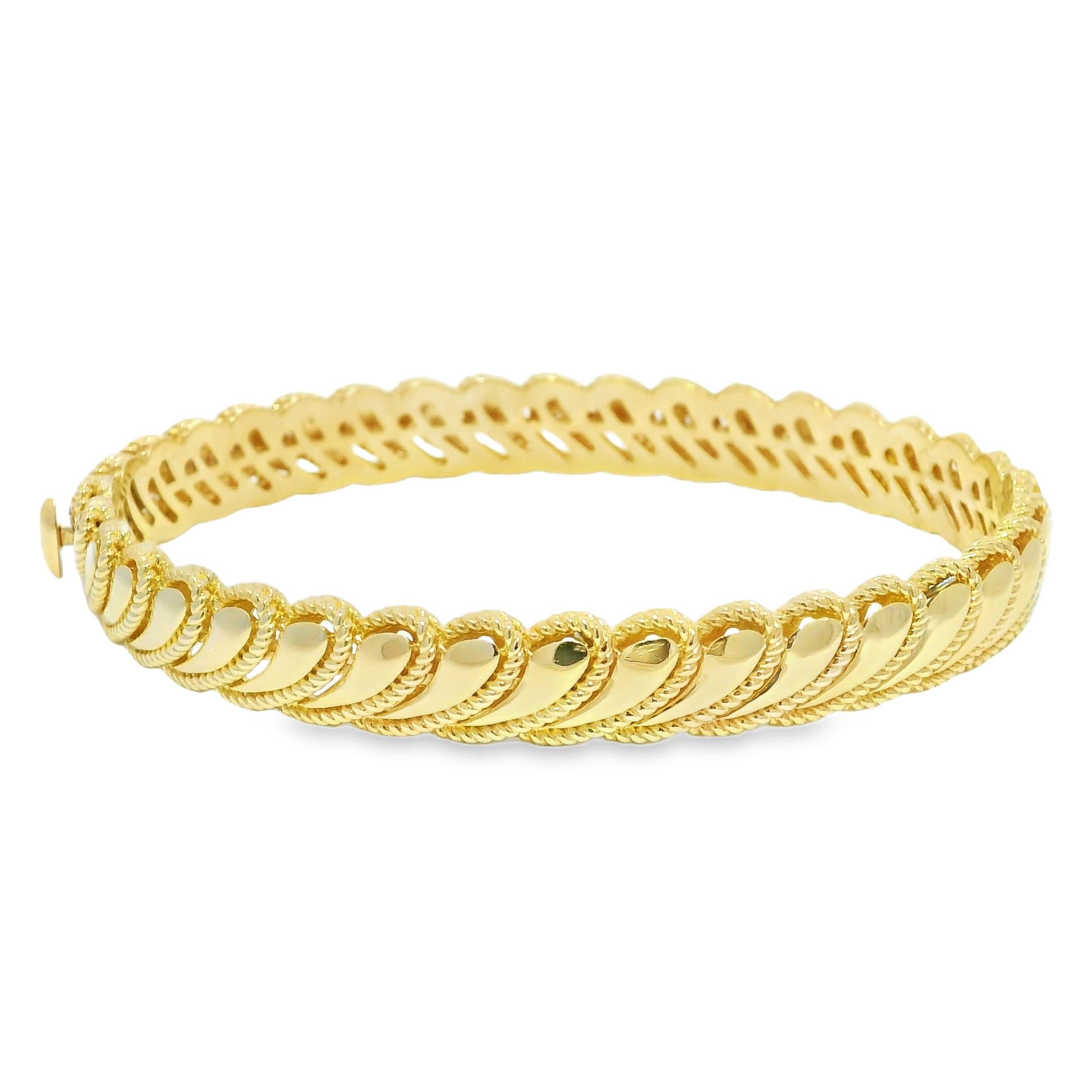 Taille ronde Roberto Coin Barocco Bracelet à charnière 18 carats avec diamant byzantin En stock en vente