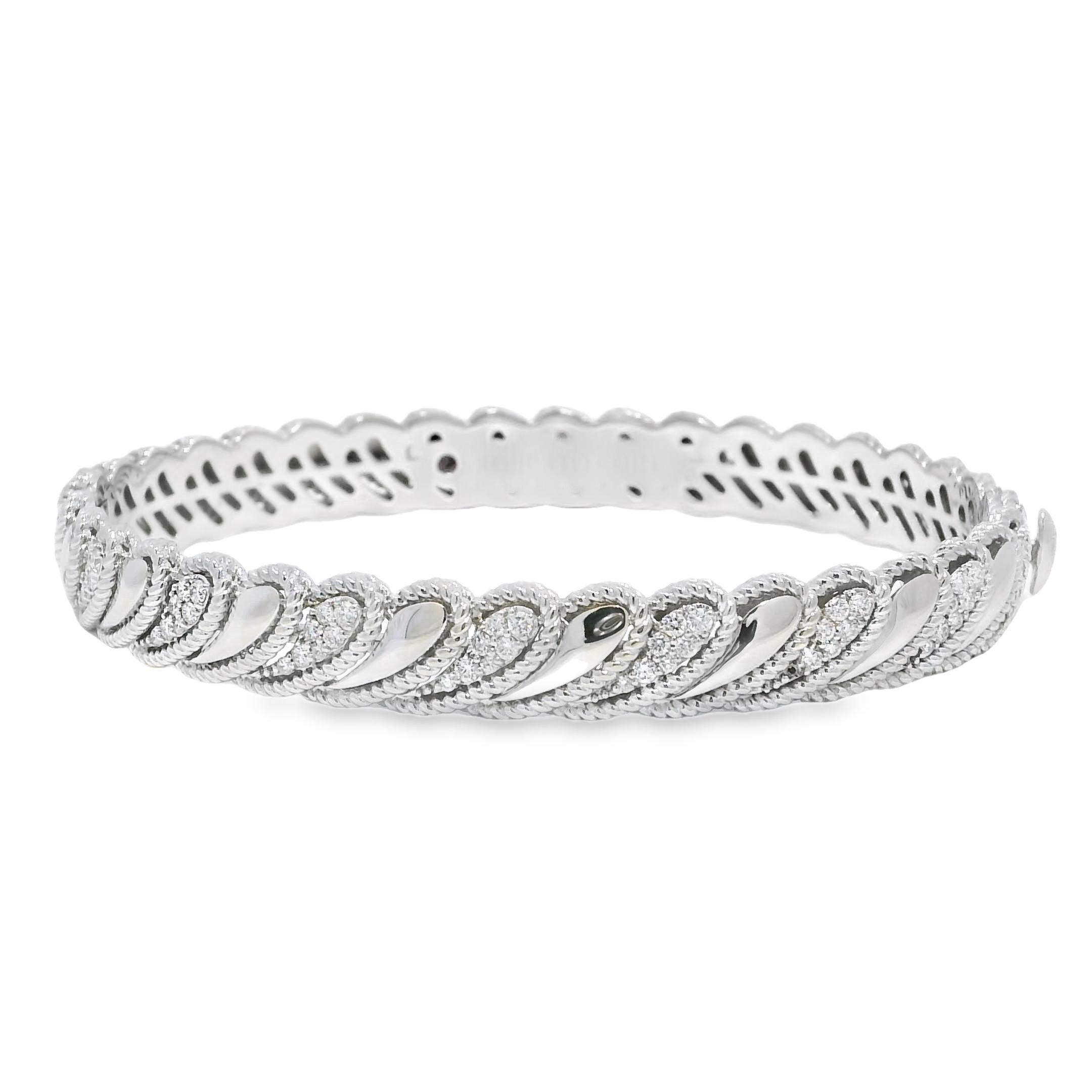 Roberto Coin Barocco Bracelet à charnière 18 carats avec diamant byzantin En stock Excellent état - En vente à Boca Raton, FL