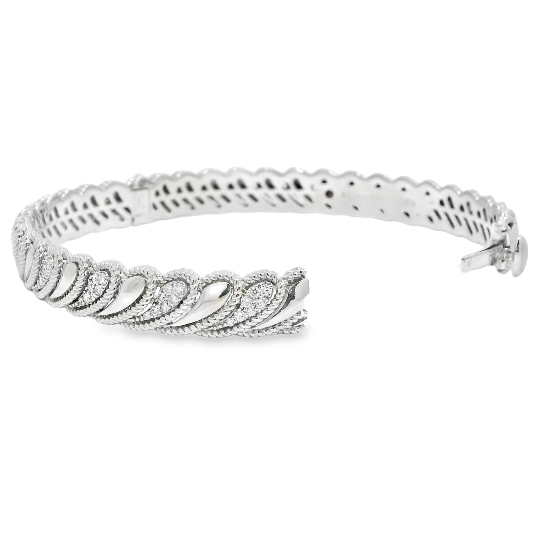 Roberto Coin Barocco Bracelet à charnière 18 carats avec diamant byzantin En stock Pour femmes en vente