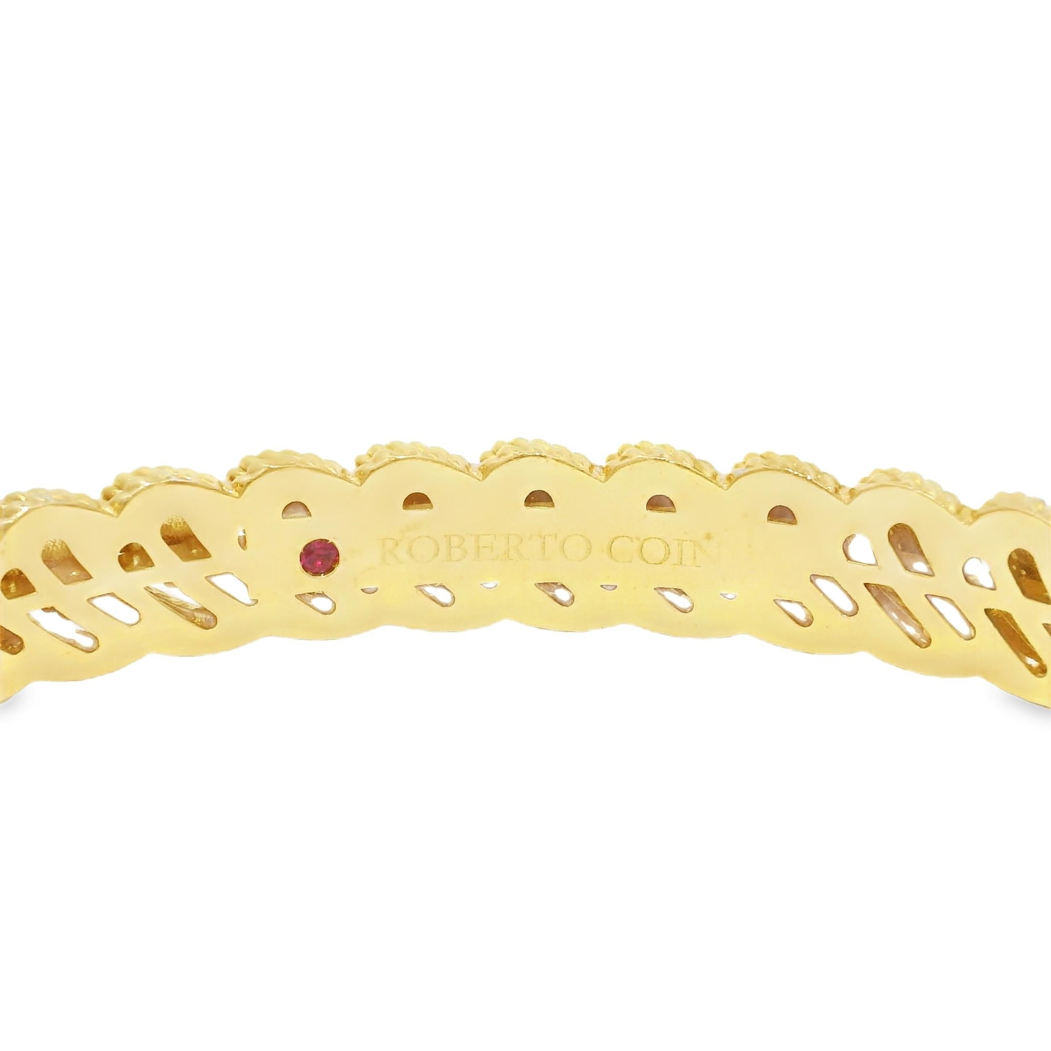 Roberto Coin Barocco Bracelet à charnière 18 carats avec diamant byzantin En stock en vente 3
