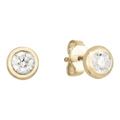 Roberto Coin Clous d'oreilles en or jaune 18 carats sertis de diamants, 000712AYERX0