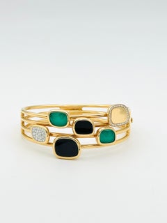 Roberto Coin Black Jade Bracelet with Agate , and Diamonds