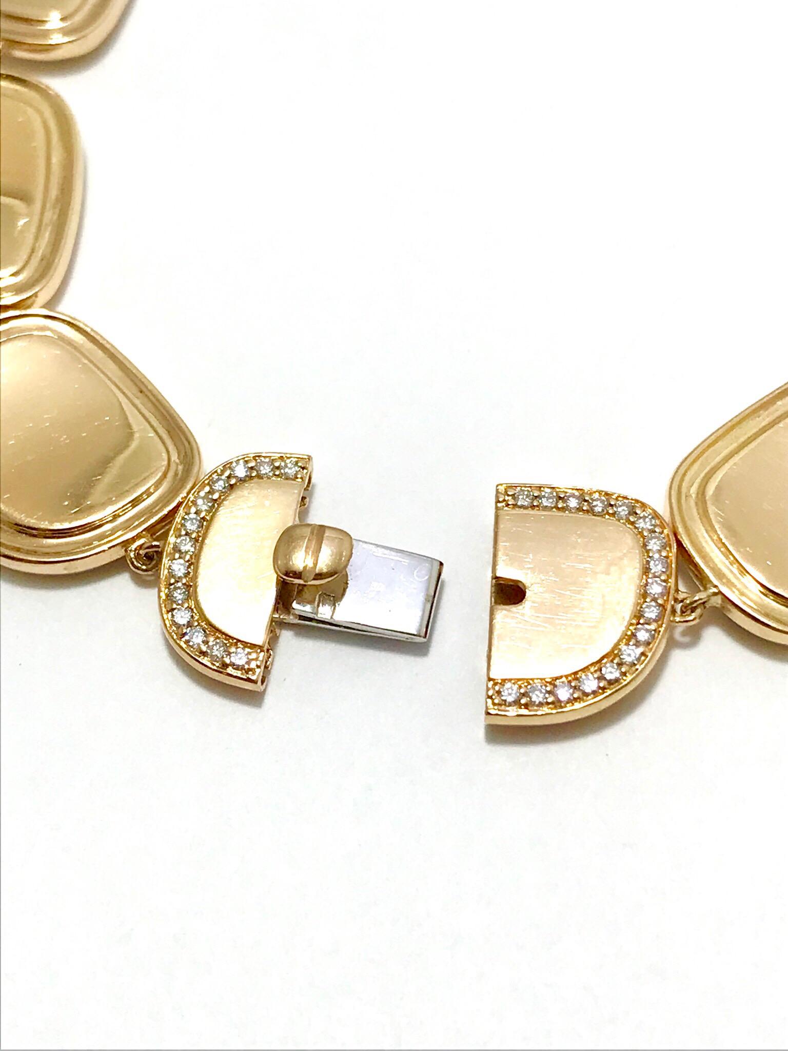 Modern Roberto Coin Black Jade Collection Diamond and 18 Karat Rose Gold Bracelet