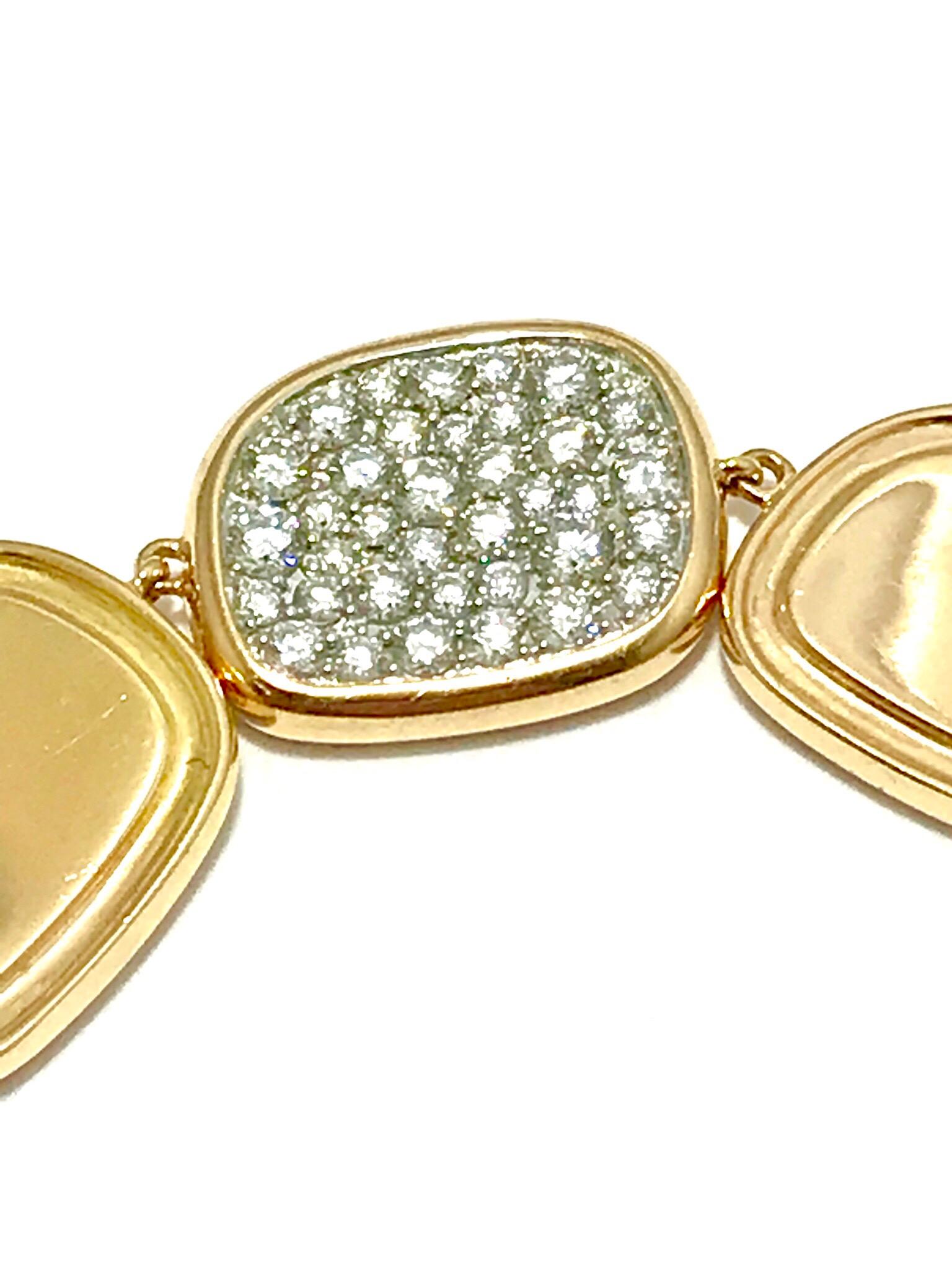 Women's or Men's Roberto Coin Black Jade Collection Diamond and 18 Karat Rose Gold Bracelet