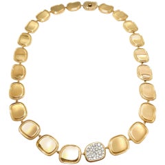 Roberto Coin Black Jade Collection Diamond and 18 Karat Rose Gold Necklace
