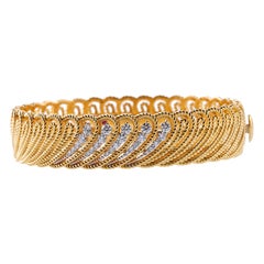 Roberto Coin Byzantine Diamond Gold Bangle Bracelet