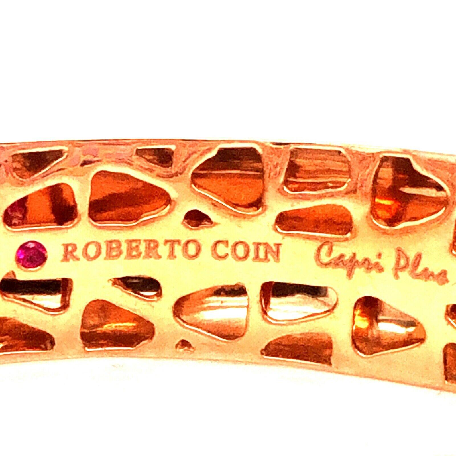 Women's or Men's Roberto Coin Capri Plus 18 Karat Rose Gold Amethyst Large Bangle Bracelet
