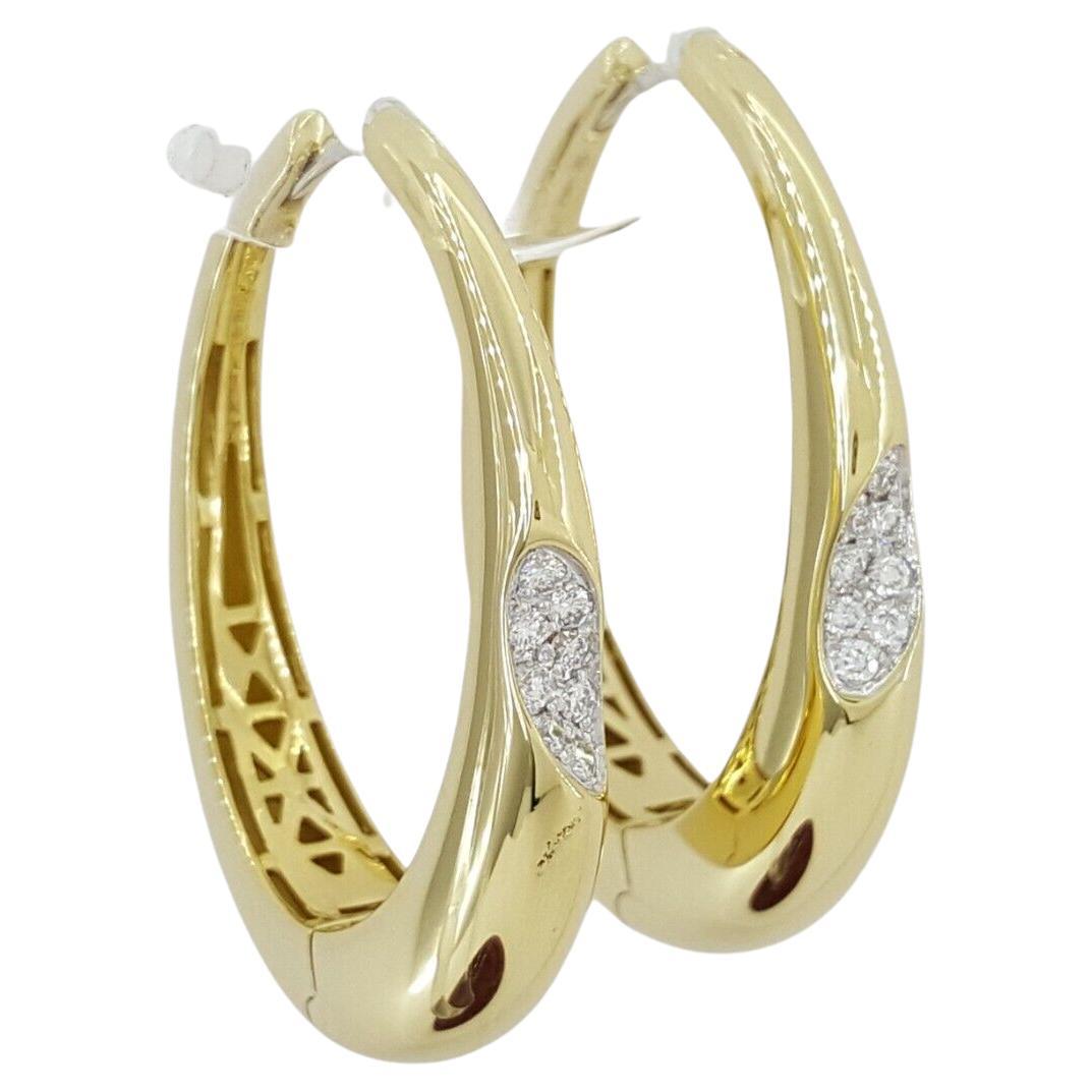 Roberto Coin Orecchini Capri Plus in oro giallo 18 carati con pavé di diamanti
