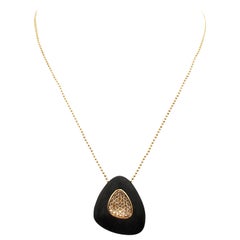 Roberto Coin 'Capri Plus' Ebony Wood and Diamond Pendant Necklcae