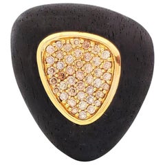 Roberto Coin 'Capri Plus' Ebony Wood and Diamond Ring