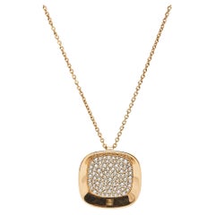 Roberto Coin Carnaby Street Diamond 18k Rose Gold Pendant Necklace