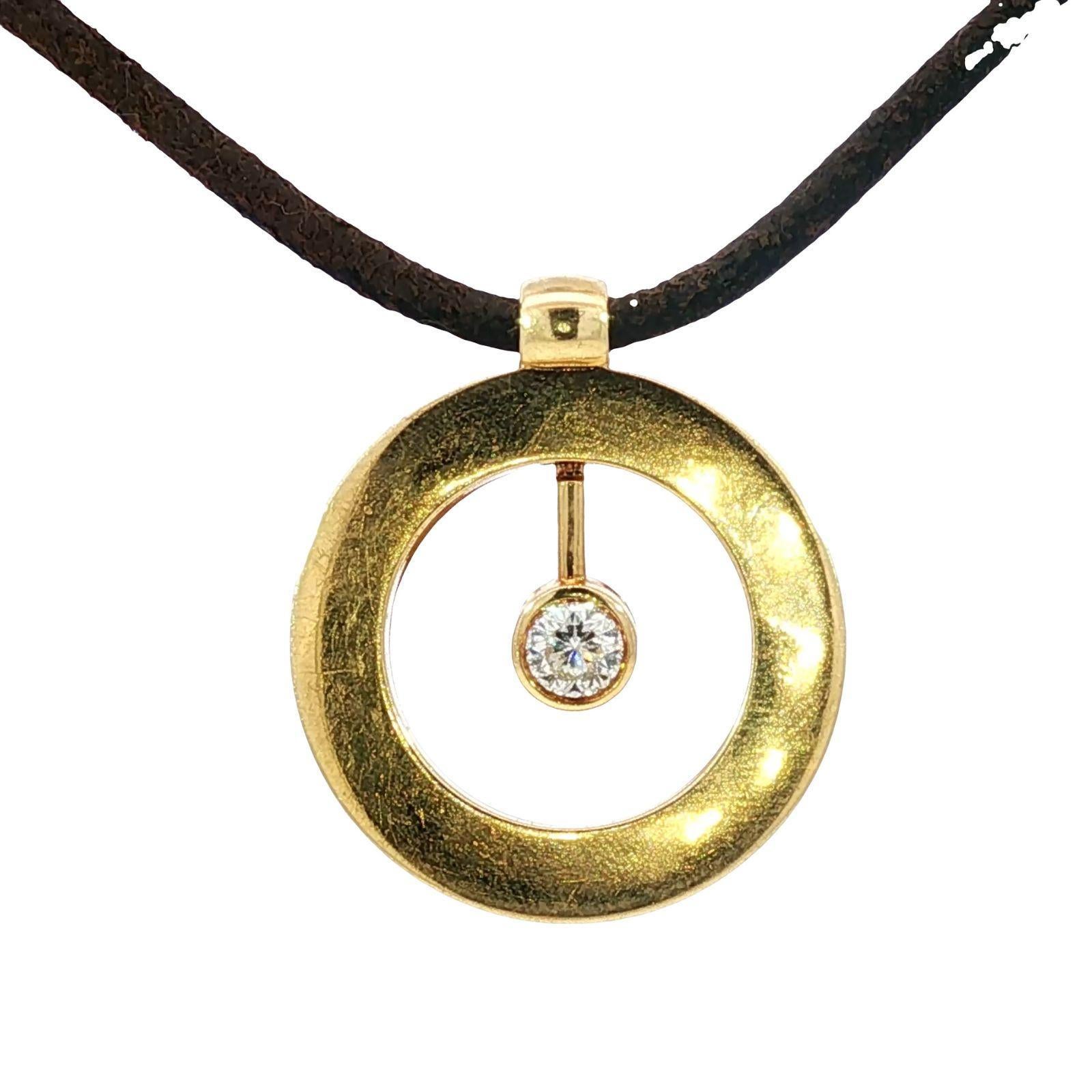 Roberto Coin Cento Collier pendentif diamant 18K Or jaune 16