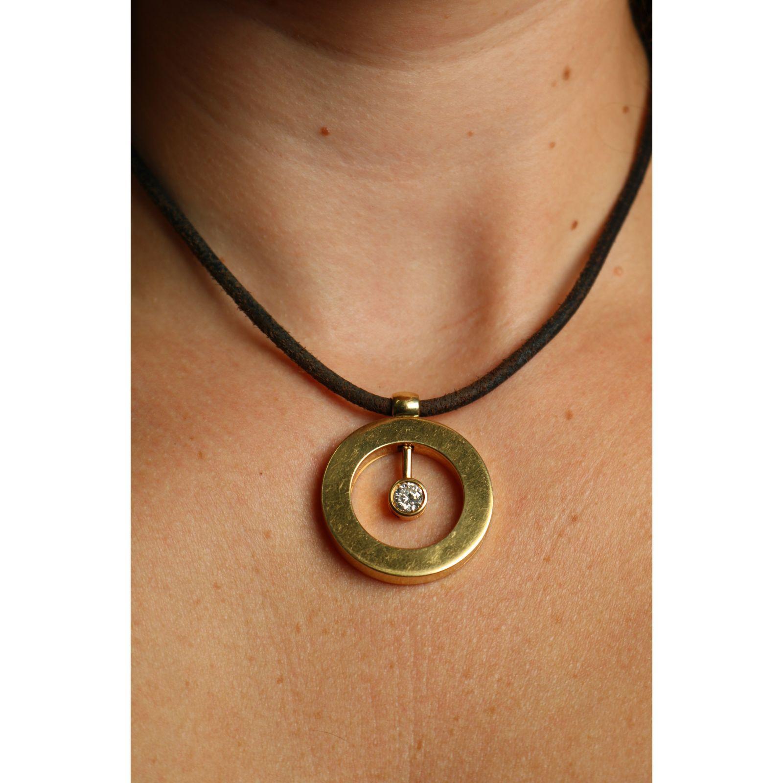 Roberto Coin Cento Collier pendentif diamant 18K Or jaune 16