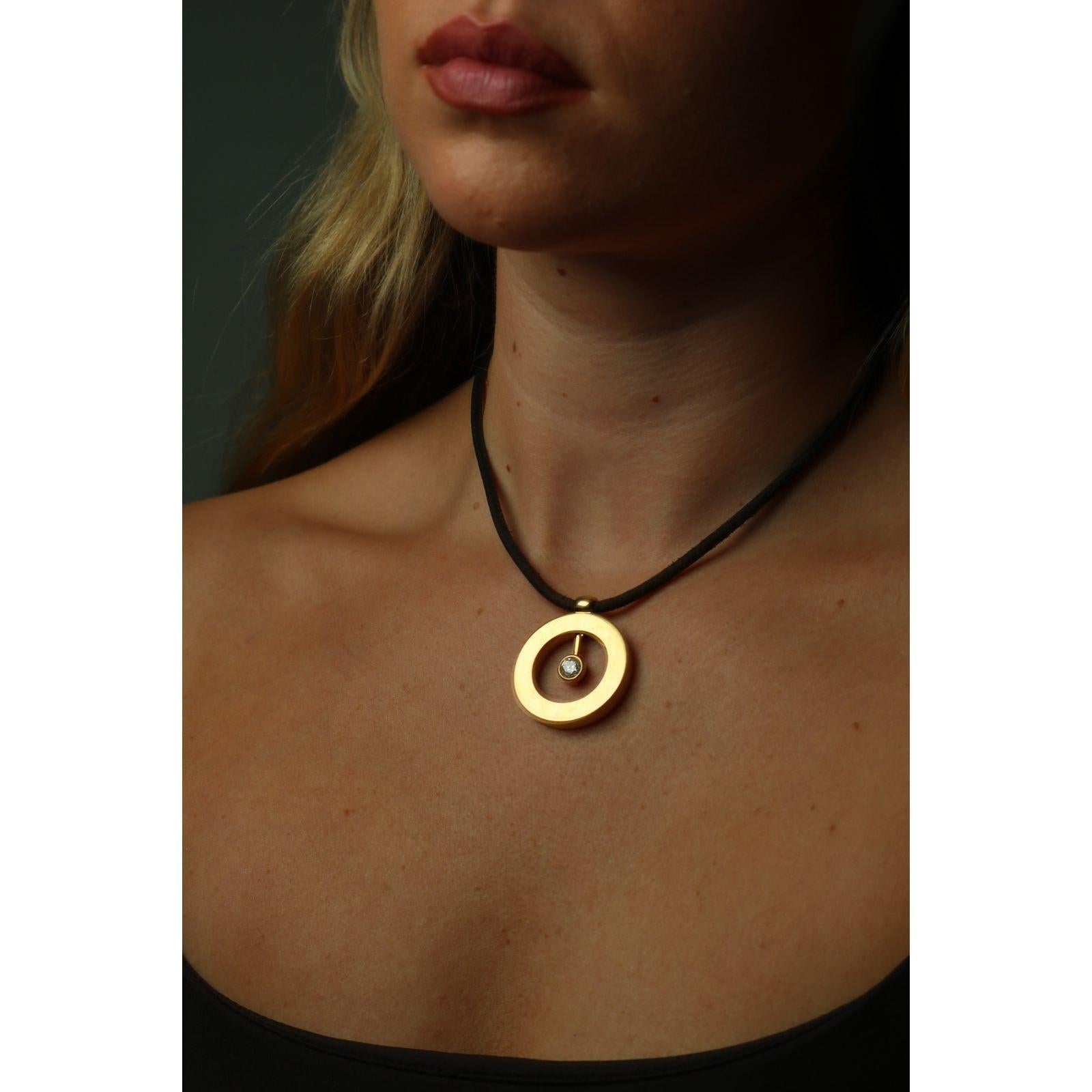 Roberto Coin Cento Collier pendentif diamant 18K Or jaune 16