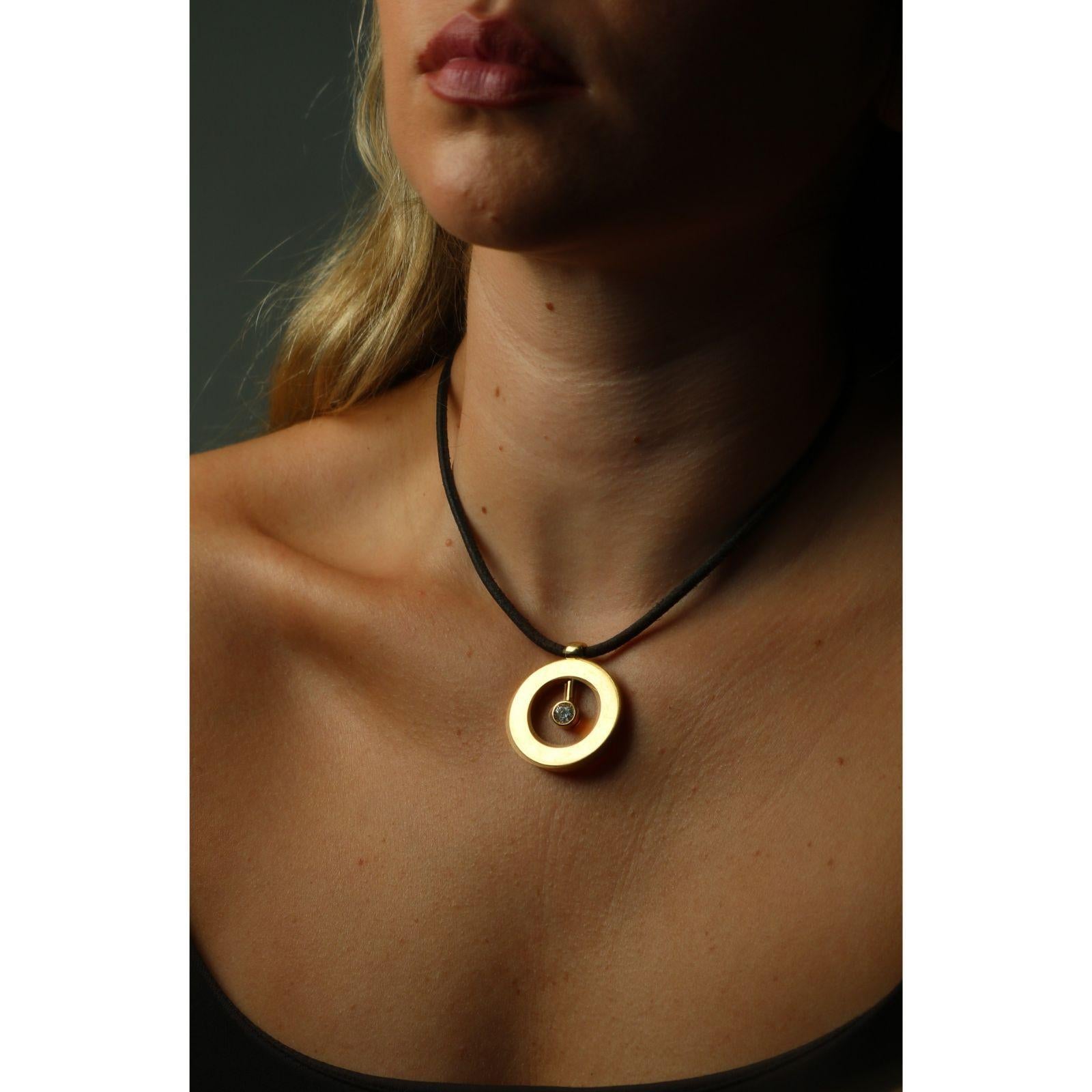 Roberto Coin Cento Collier pendentif diamant 18K Or jaune 16