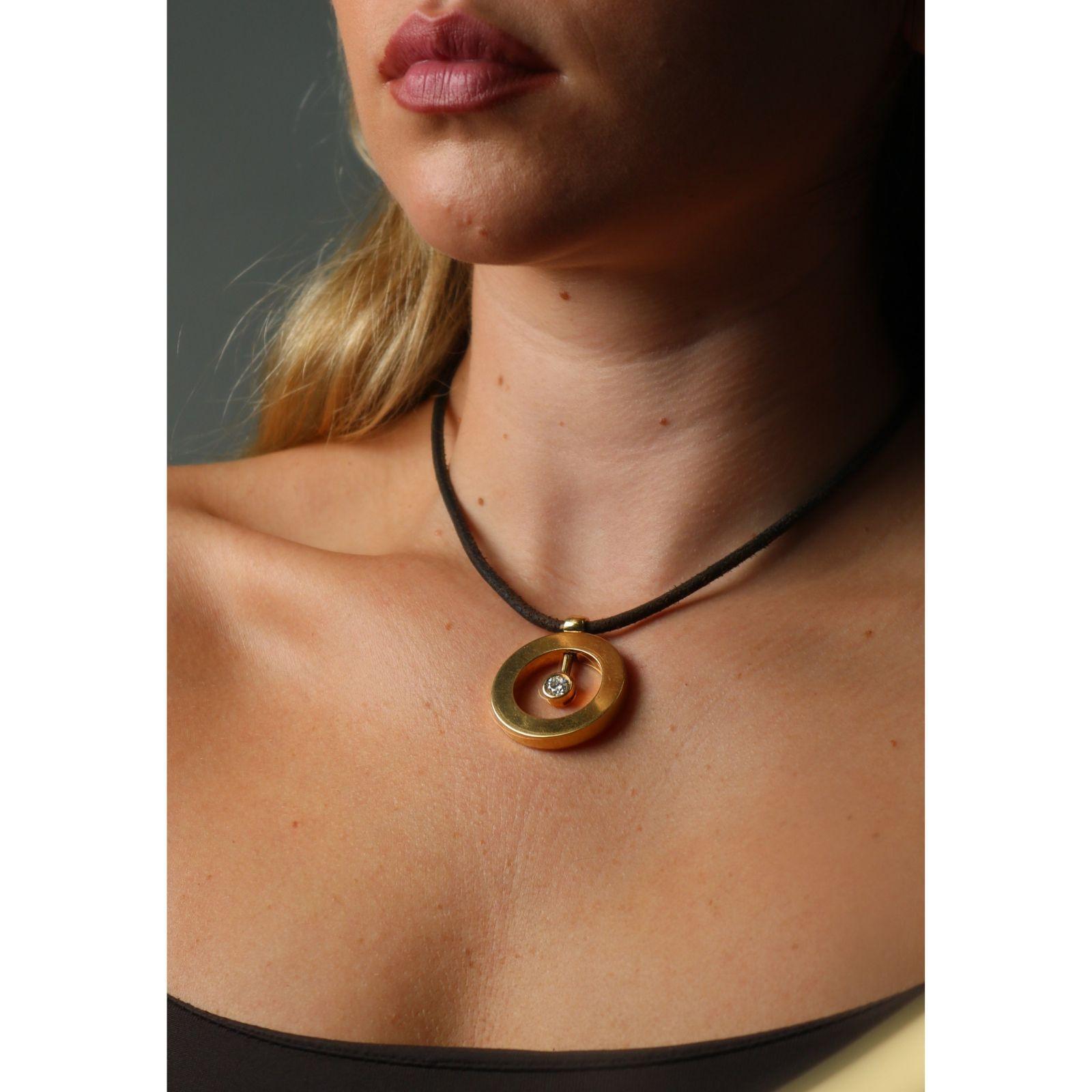 Roberto Coin Cento Collier pendentif diamant 18K Or jaune 16