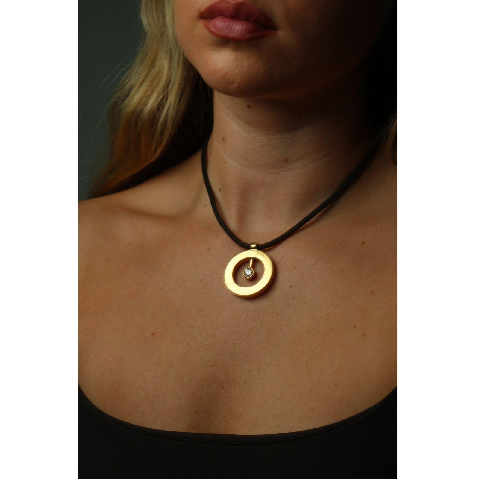 Roberto Coin Cento Collier pendentif diamant 18K Or jaune 16
