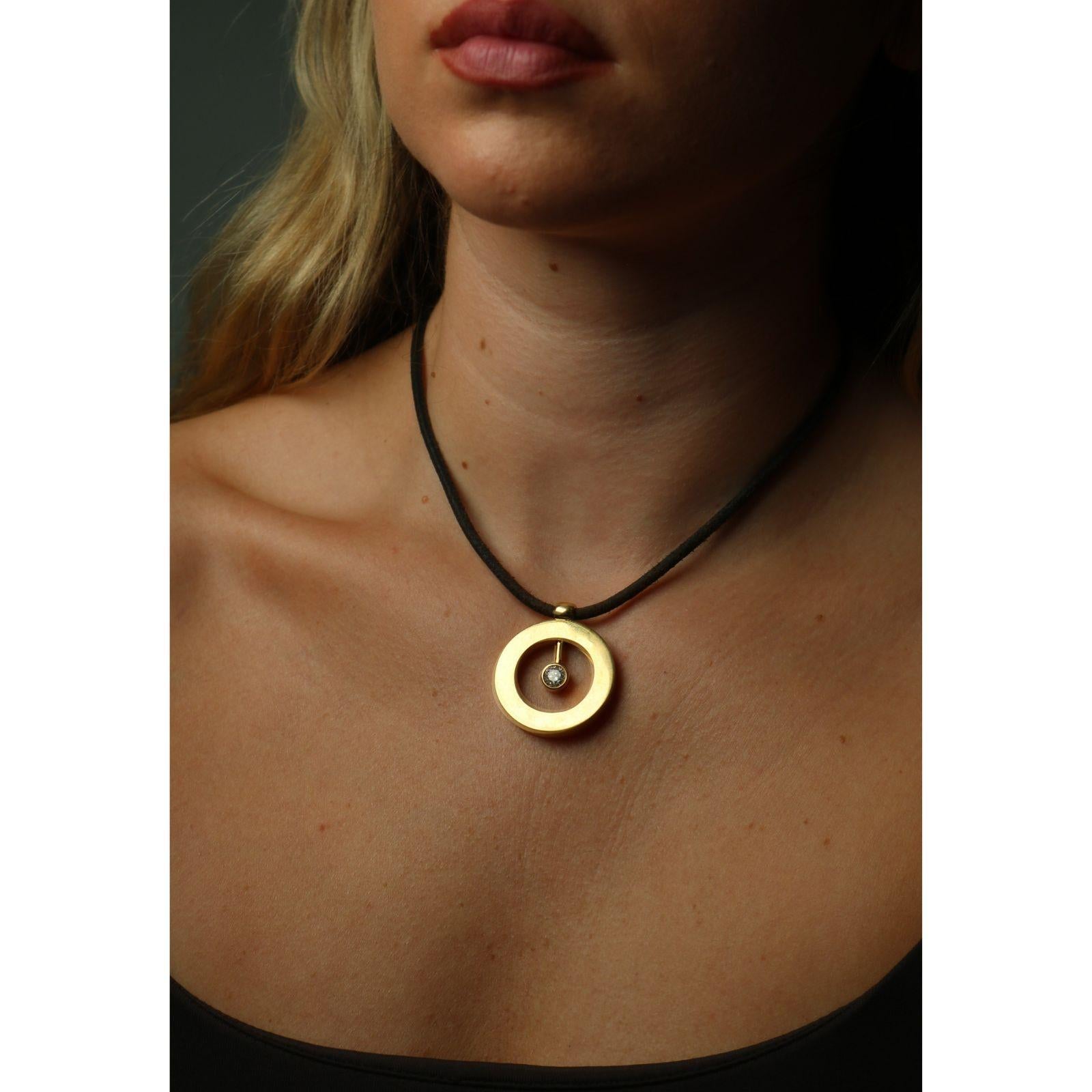 Contemporain Roberto Coin Cento Collier pendentif diamant 18K Or jaune 16