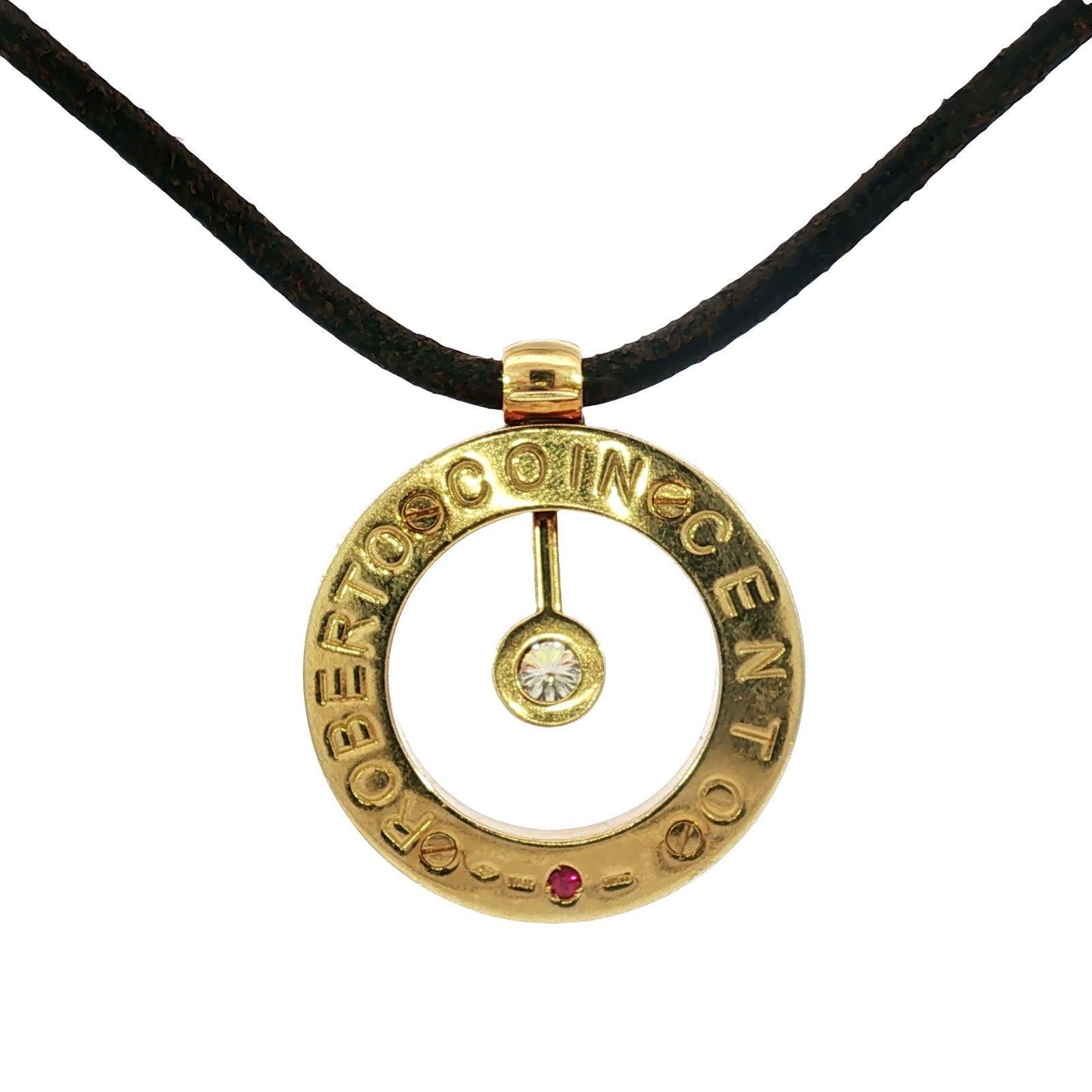 Roberto Coin Cento Collier pendentif diamant 18K Or jaune 16