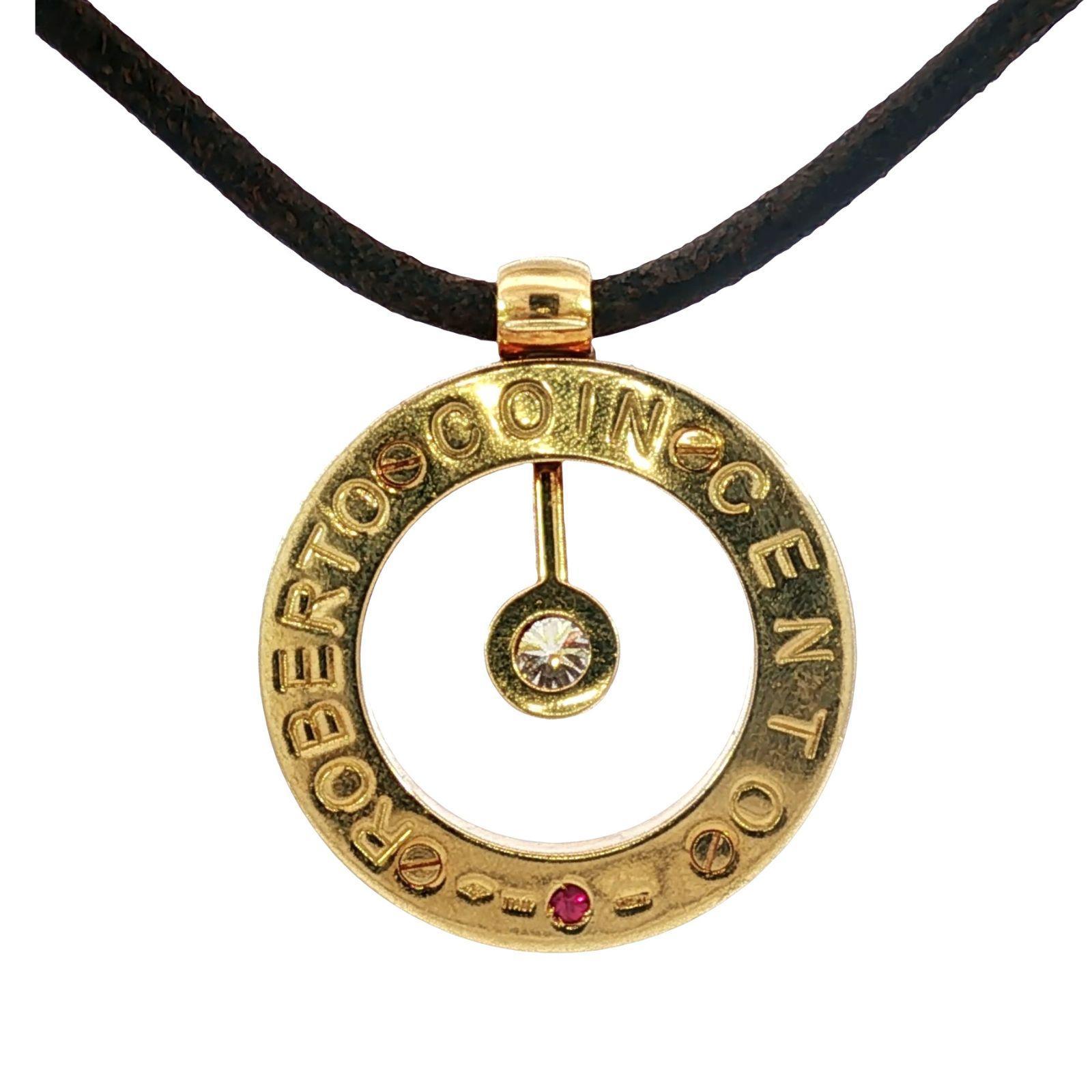 Roberto Coin Cento Collier pendentif diamant 18K Or jaune 16