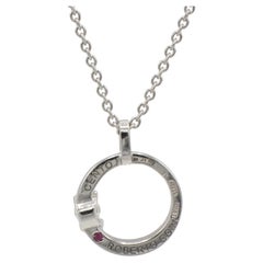 Roberto Coin Cento 18K White Gold Open Circle Natural Diamond Pendant Necklace