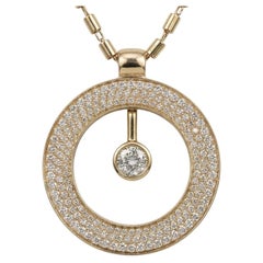 Roberto Coin Cento 3 Carat Diamond 18k Yellow Gold Pendant Necklace