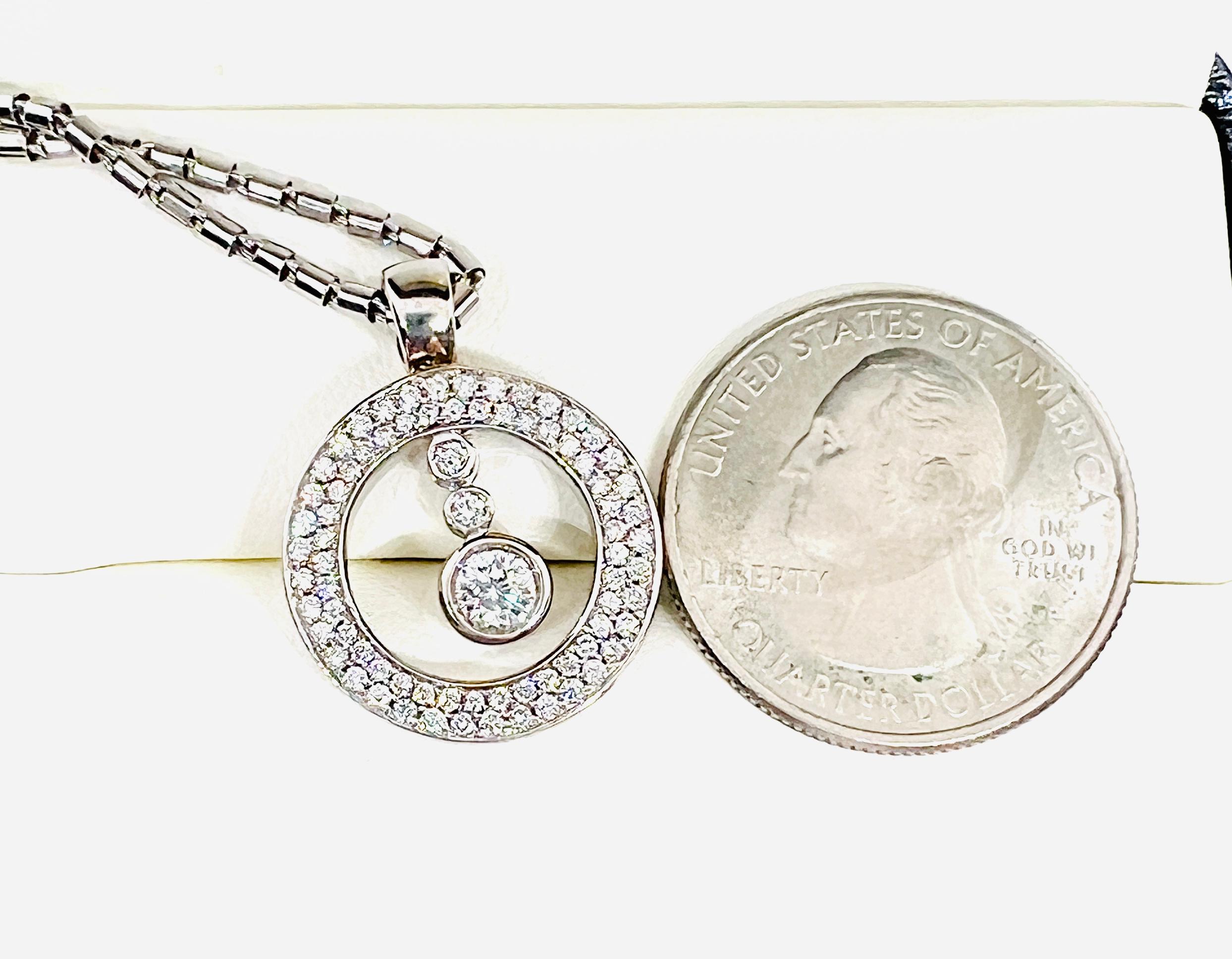 Roberto Coin Cento Baby O 18K White Gold & Diamond Pendant on 18 inch chain For Sale 2
