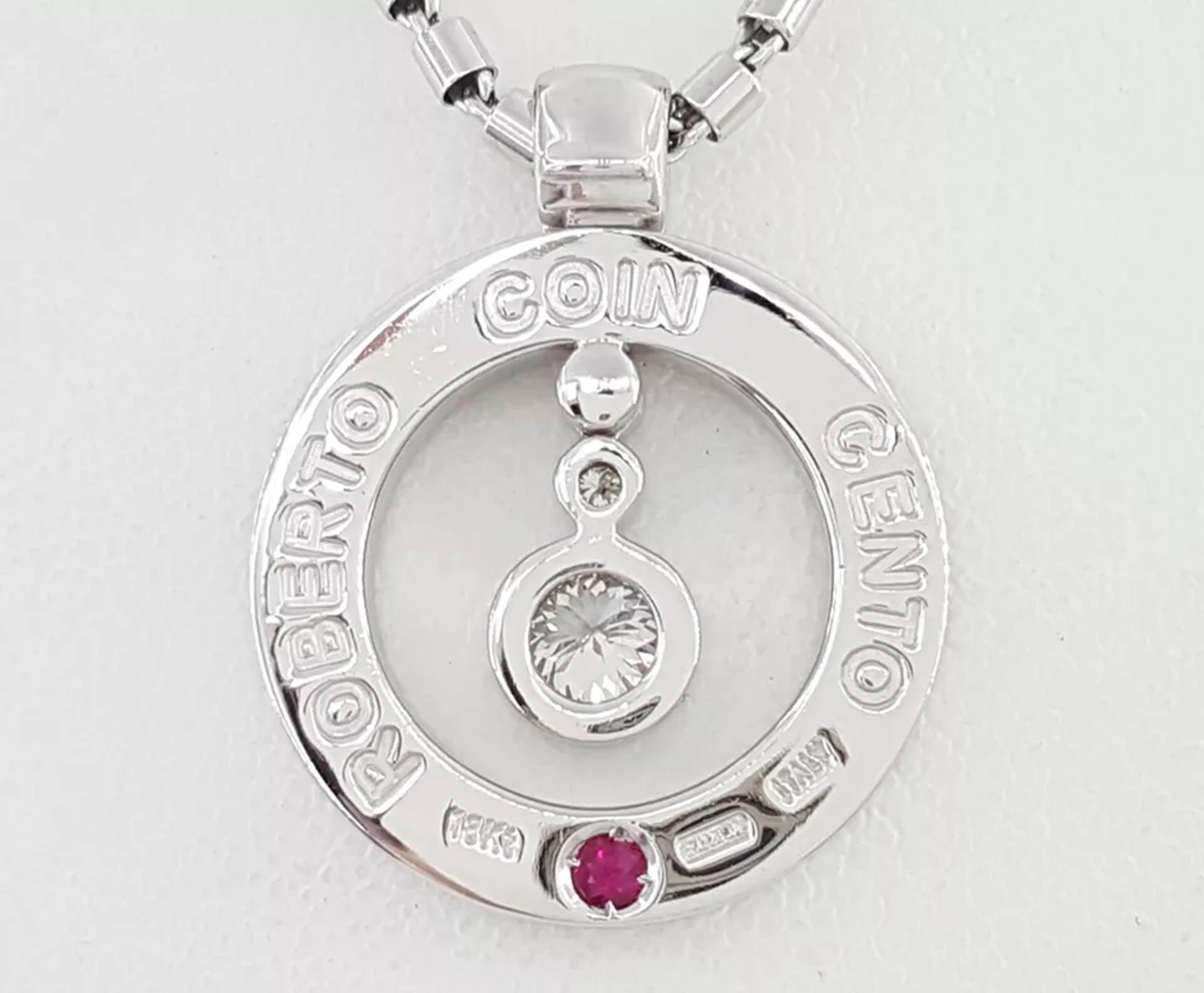 Round Cut Roberto Coin Cento Baby O Diamond Circle Necklace For Sale