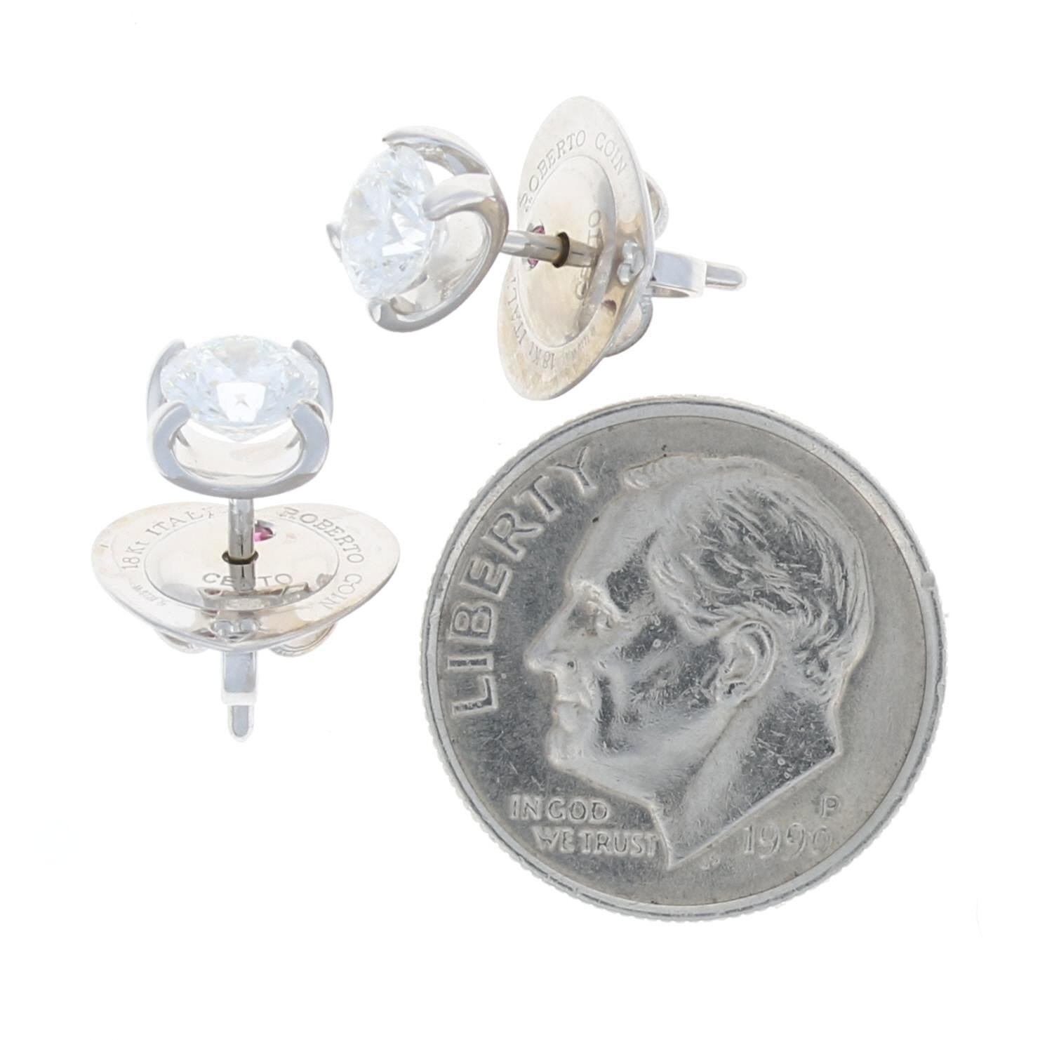 Roberto Coin Cento C Profil Diamant-Ohrstecker Weißgold -18k Cento 1,35ctw für Damen oder Herren