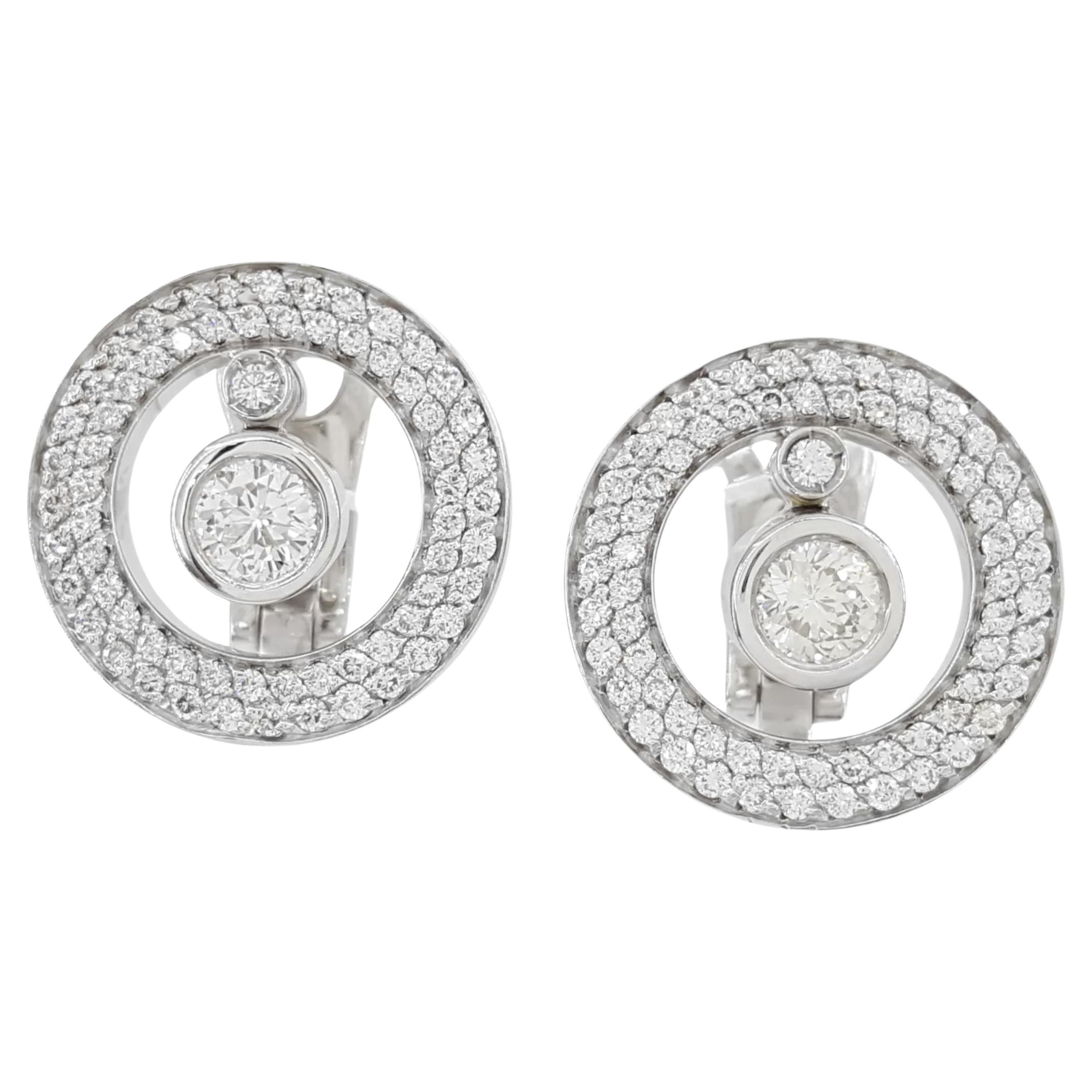 Roberto Coin Cento Kollektion Diamant-Ohrringe mit Kreis aus 18 Karat Weißgold